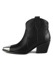 Loft37 Skórzane kowbojki "Manhattan Skyline" w kolorze czarnym rozmiar: 41. Czarne botki loft37, bez wzorów, bez obcasa, bez zapięcia. Za 448.99 zł.