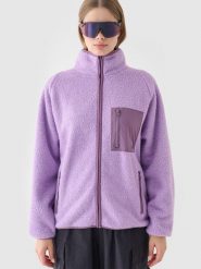 4F Polar sherpa ze stójką damski - fioletowy XL. Fioletowe bluzy z polaru 4f, na zimę, xl, bez wzorów, z futra, snowboardowy. W wyprzedaży za 99.99 zł.