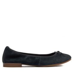 Baleriny Tamaris. Niebieskie baleriny Tamaris, bez wzorów, bez obcasa, bez zapięcia. Za 159.99 zł.