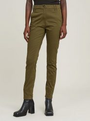 G-Star Spodnie - Skinny fit - w kolorze khaki rozmiar: W31. Brązowe chinosy G-Star, bez wzorów, retro, z podwyższonym stanem. Za 154.43 zł.