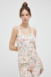 Guess top damski kolor różowy. Czerwone topy Guess, l, z aplikacjami, ze skóry, bez kołnierzyka, bez ramiączek. Za 359.99 zł.