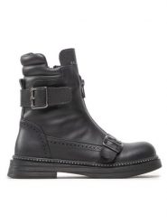 Rage Age Botki RA-83-06-000478 Czarny. Czarne botki Rage Age, bez wzorów, ze skóry, bez obcasa, na płaskiej podeszwie, bez zapięcia. Za 439.99 zł.