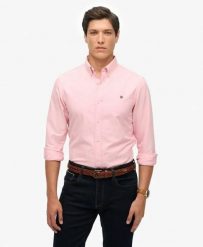 Superdry Klasyczna koszula Oxford z długim rękawem z bawełny organicznej. Czerwone koszule Superdry, xl, bez wzorów, z bawełny, klasyczne, bez kołnierzyka, bez ramiączek. Za 280.80 zł.