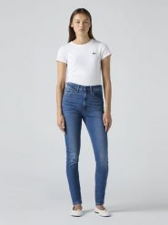 Levi's Dżinsy - Skinny fit - w kolorze niebieskim rozmiar: W26/L30. Niebieskie jeansy Levi's, l, z aplikacjami, ze skóry, klasyczne, z podwyższonym stanem. Za 186.19 zł.