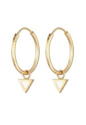 Elli Panie Creole Pendant Triangle Pendant Emalia w 925 Sterling Silver Kolczyki koła 1 ct Damski. Szare kolczyki Elli, srebrne. Za 293.99 zł.