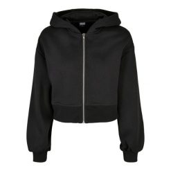 Krótka Bluza Damska Z Kapturem Zapinana Na Zamek Błyskawiczny. Czarne bluzy Urban Classics, xl, bez wzorów, z kapturem. Za 170.99 zł.