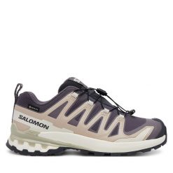 Buty do biegania Salomon. Fioletowe buty do biegania Salomon, bez wzorów, z gore-texu, bez zapięcia, do biegania, gore-tex. Za 489.99 zł.