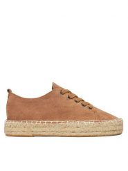 DeeZee Espadryle ZF230819 Brązowy. Brązowe espadryle DeeZee, bez wzorów, z materiału, bez obcasa. Za 119.99 zł.