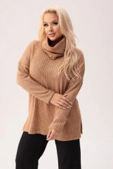 Musztardowy sweterek Bianka - uniwersalny i stylowy z możliwością noszenia jako bluzka lub golf PLUS SIZE XXL. Bluzki Moda Size Plus Iwanek, l, bez wzorów, z elastanu, eleganckie, bez kołnierzyka, plus size, bez ramiączek. W wyprzedaży za 159.90 zł.