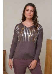 Curvy Lady Sweter w kolorze brązowym rozmiar: 44/46. Brązowe swetry Curvy Lady, bez wzorów, z bawełny, klasyczne, bez ramiączek. Za 103.65 zł.