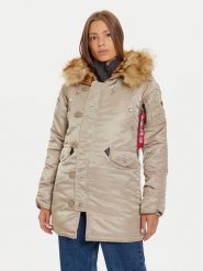 Alpha Industries Parka 113007 Brązowy Regular Fit. Brązowe płaszcze Alpha Industries, m, bez wzorów, z syntetyku, bez kaptura. Za 629.99 zł.