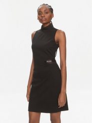 Hugo Sukienka codzienna Kirine 50508266 Czarny Slim Fit. Czarne sukienki Hugo, na co dzień, bez wzorów, z syntetyku, bez kołnierzyka, bez ramiączek, proste. Za 959.00 zł.