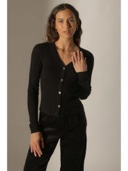 Perfect Cashmere Kaszmirowy kardigan "Livia" w kolorze czarnym rozmiar: XL. Czarne swetry Perfect Cashmere, xl, bez wzorów, z kaszmiru, bez ramiączek. Za 269.18 zł.