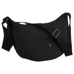 Klasyczna, miejska torebka damska z poliestru w czarnym kolorze - Peterson. Czarne torebki klasyczne Peterson, bez wzorów, eleganckie, bez dodatków. Za 47.99 zł.