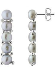 Pearl Addict Srebrne kolczyki-wkrętki z perłami rozmiar: onesize. Szare kolczyki Pearl Addict, z perłą, srebrne. Za 269.95 zł.