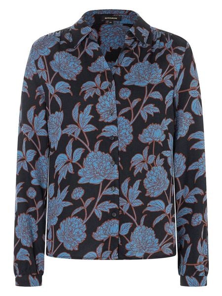 More & More Bluzka w kolorze niebiesko-czarnym rozmiar: 34. Czarne bluzki More & More, s, bez wzorów, z wiskozy, klasyczne, bez kołnierzyka, bez ramiączek. Za 86.99 zł.