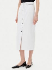 KARL LAGERFELD Spódnica jeansowa A2W12020 Biały Regular Fit. Białe spódnice KARL LAGERFELD, xs, bez wzorów, z bawełny. Za 759.99 zł.