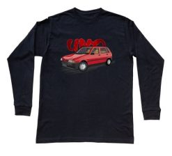 Fiat Uno — bluzka z długim rękawem (Rozmiar: 3 - 4 lata; Kolor koszulki: czarny; Rodzaj nadruku: Fiat Uno). Czarne bluzki nikiniki, s, bez wzorów, z bawełny, bez kołnierzyka, bez ramiączek. Za 79.00 zł.