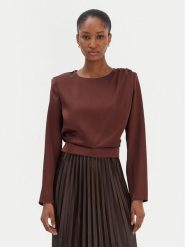 Rinascimento Bluzka CFC0126404003 Brązowy Regular Fit. Brązowe bluzki Rinascimento, xs, bez wzorów, z syntetyku, bez kołnierzyka, bez ramiączek. Za 229.99 zł.