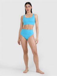 4F Dół od bikini damski - turkusowy L. Niebieskie bikini 4f, bez wzorów, z elastanu, klasyczne. W wyprzedaży za 49.99 zł.