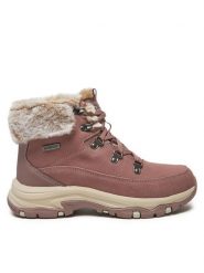 Skechers Botki Snow Worries 167882/MVE Różowy. Czerwone botki Skechers, bez wzorów, ze skóry, bez obcasa, na płaskiej podeszwie, bez zapięcia. Za 319.99 zł.