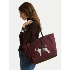 Torebka LAUREN RALPH LAUREN. Czerwone shopper bag Lauren Ralph Lauren, bez wzorów, bez dodatków. Za 1,499.00 zł.