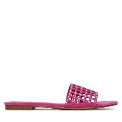 Klapki Eva Minge. Czerwone klapki Eva Minge, bez wzorów, bez obcasa, bez zapięcia. Za 349.99 zł.