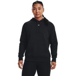 Bluza damska Under Armour Rival Fleece. Czarne bluzy Under Armour, m, bez wzorów, z bawełny, z kapturem, trekkingowe. Za 252.80 zł.