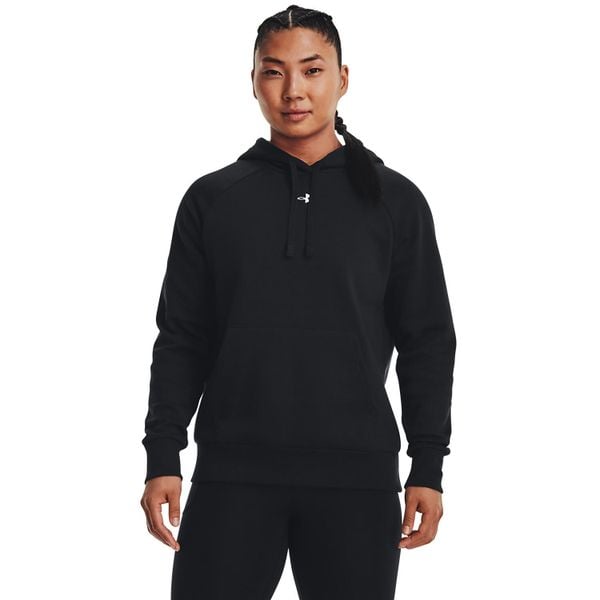 Bluza damska Under Armour Rival Fleece. Czarne bluzy Under Armour, m, bez wzorów, z bawełny, z kapturem, trekkingowe. Za 252.80 zł.