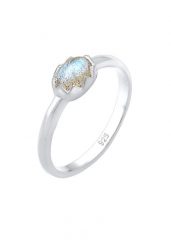 Elli Damski Vintage Look Basic z kamieniem labradorytem w srebrze 925 Sterling Silver Pierścionki 1 ct. Szare pierścionki Elli, z labradorytem, srebrne. Za 248.99 zł.