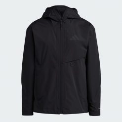 DWUWARSTWOWA KURTKA PRZECIWDESZCZOWA TERREX MULTI CLIMAPROOF. Czarne kurtki przeciwdeszczowe adidas, s, bez wzorów, z materiału, bez kaptura, climaproof (adidas). Za 529.00 zł.