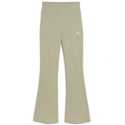 Legginsy damskie Puma ESS z wysokim stanem, rozszerzane, zielone L. Zielone legginsy Puma, bez wzorów, z bawełny. Za 236.99 zł.