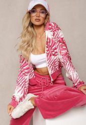 Różowy Komplet Dresowy Welurowy Bluza z Kapturem i Florystycznym Printem oraz Szerokie Luźne Spodnie Raiantise. Czerwone bluzy Renee, m, bez wzorów, z dresówki, bez ramiączek, z kapturem. W wyprzedaży za 63.99 zł.