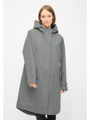 Derbe Płaszcz przeciwdeszczowy w kolorze szarym rozmiar: 36. Szare kurtki przeciwdeszczowe Derbe, m, bez wzorów, z materiału, bez kaptura, outdoorowe. Za 363.71 zł.