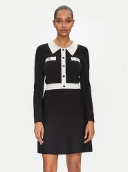Morgan Sukienka dzianinowa 251-RMAVA Czarny Slim Fit. Czarne sukienki Morgan, m, bez wzorów, z dzianiny, bez kołnierzyka, bez ramiączek. Za 269.99 zł.