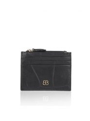 Bellicci Skórzany portfel "Viveca" w kolorze czarnym - 11 x 8 x 1 cm rozmiar: onesize. Czarne portfele Bellicci, bez wzorów, z materiału. Za 43.99 zł.