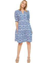 Heine Sukienka w kolorze błękitno-kremowym rozmiar: 50. Niebieskie sukienki Heine, bez wzorów, z wiskozy, bez kołnierzyka, bez ramiączek, midi. Za 132.05 zł.