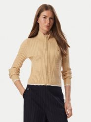 Tommy Jeans Kardigan DW0DW23355 Beżowy jasny Slim Fit. Brązowe swetry Tommy Jeans, xl, bez wzorów, z jeansu, bez ramiączek. Za 449.99 zł.
