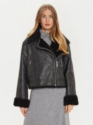 MAX&Co. Kurtka skórzana 2426086074200 Czarny Regular Fit. Czarne kurtki MAX&Co., bez wzorów, z syntetyku, bez kaptura. Za 1,079.00 zł.