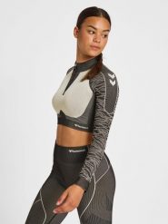 Damska bluza z zamkiem 1/2 crop Hummel MT Mila. Czarne bluzy Hummel, na jesień, m, bez wzorów, z dzianiny, klasyczne, bez ramiączek, bez kaptura. Za 255.00 zł.