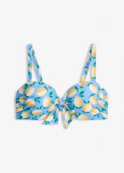 Biustonosz bikini balkonetka z odpinanymi ramiączkami. Niebieskie bikini bonprix, bez wzorów. Za 114.99 zł.
