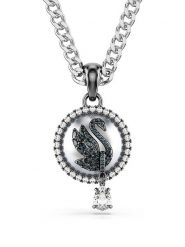 Swarovski Naszyjnik z zawieszką - dł. 42 cm rozmiar: onesize. Czarne naszyjniki Swarovski, z materiału, z kryształem, metalowe. Za 674.99 zł.