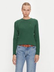 Tommy Hilfiger Sweter WW0WW41142 Zielony Regular Fit. Zielone swetry Tommy Hilfiger, xs, bez wzorów, z bawełny, bez ramiączek. Za 309.99 zł.