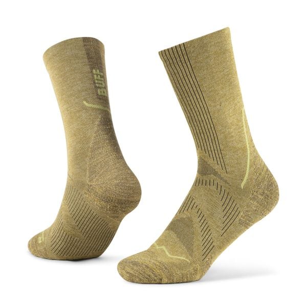 Skarpety do biegania Buff Dryflx Crew Sock DC. Brązowe skarpetki Buff, bez wzorów, z elastanu. Za 109.99 zł.