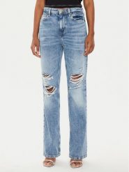 Guess Jeansy W4YA33 D4WBH Niebieski Straight Leg. Niebieskie jeansy Guess, z aplikacjami, z bawełny. Za 669.99 zł.