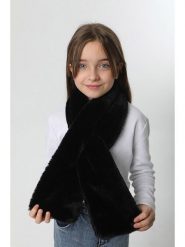 Lucky Bees Szal w kolorze czarnym - 106 x 15 cm rozmiar: onesize. Czarne szaliki i kominy Lucky Bees, bez wzorów, z futra. Za 96.14 zł.