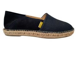 Buty Espadryle Unisex. Niebieskie espadryle PACIFIQUE SUD, bez wzorów, ze skóry, bez obcasa. Za 252.50 zł.