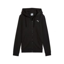 Damska bluza z kapturem zapinana na zamek Puma Essential Fleece. Czarne bluzy Puma, bez wzorów, eleganckie, bez ramiączek, z kapturem. Za 299.50 zł.