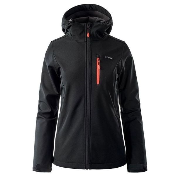 Kurtka damska Softshell Elbrus Iver Wo's - czarno-pomarańczowa, Rozmiar XL. Brązowe kurtki ELBRUS, m, bez wzorów, z dzianiny, bez kaptura, wspinaczkowe. Za 199.99 zł.