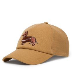 Czapka z daszkiem Weekend Max Mara. Brązowe czapki z daszkiem Weekend Max Mara, bez wzorów. Za 489.99 zł.